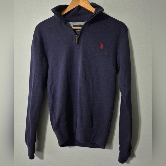 U.S. Polo Assn. Navy Quarter-Zip Sweater - Picture 2 of 8